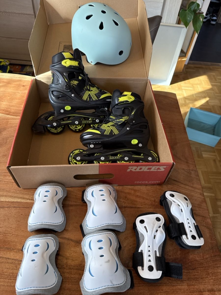 Pattini in linea & Pattini a rotelle: Roces Inline Skates Set, Grösse 34-37, Top Zustand! – Usato da Fehren venduto da Frenny