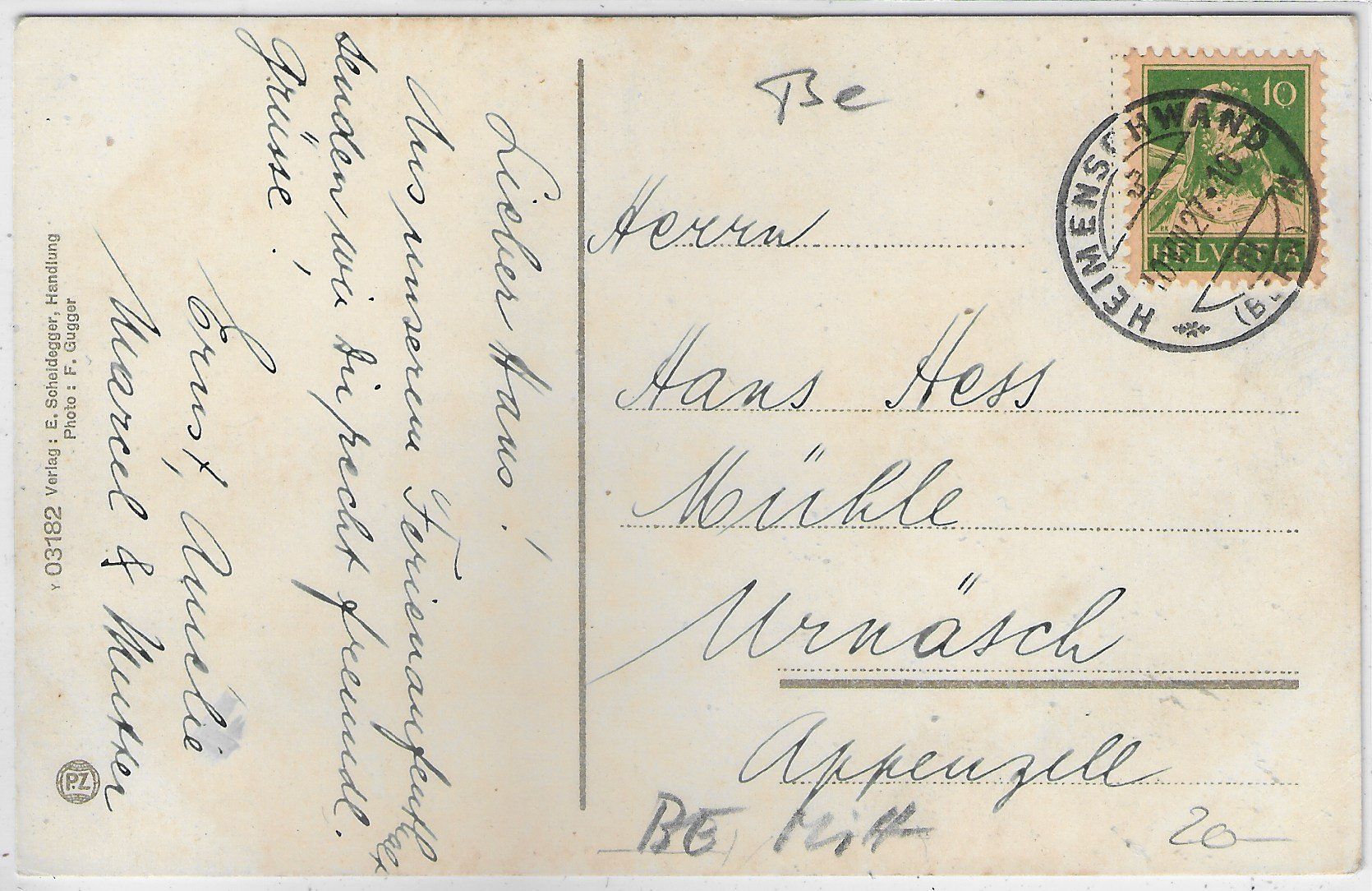 Cartoline postali: Heimenschwand - Generalansicht - Litho – Usato da Ettingen venduto da Kartenplanet 1