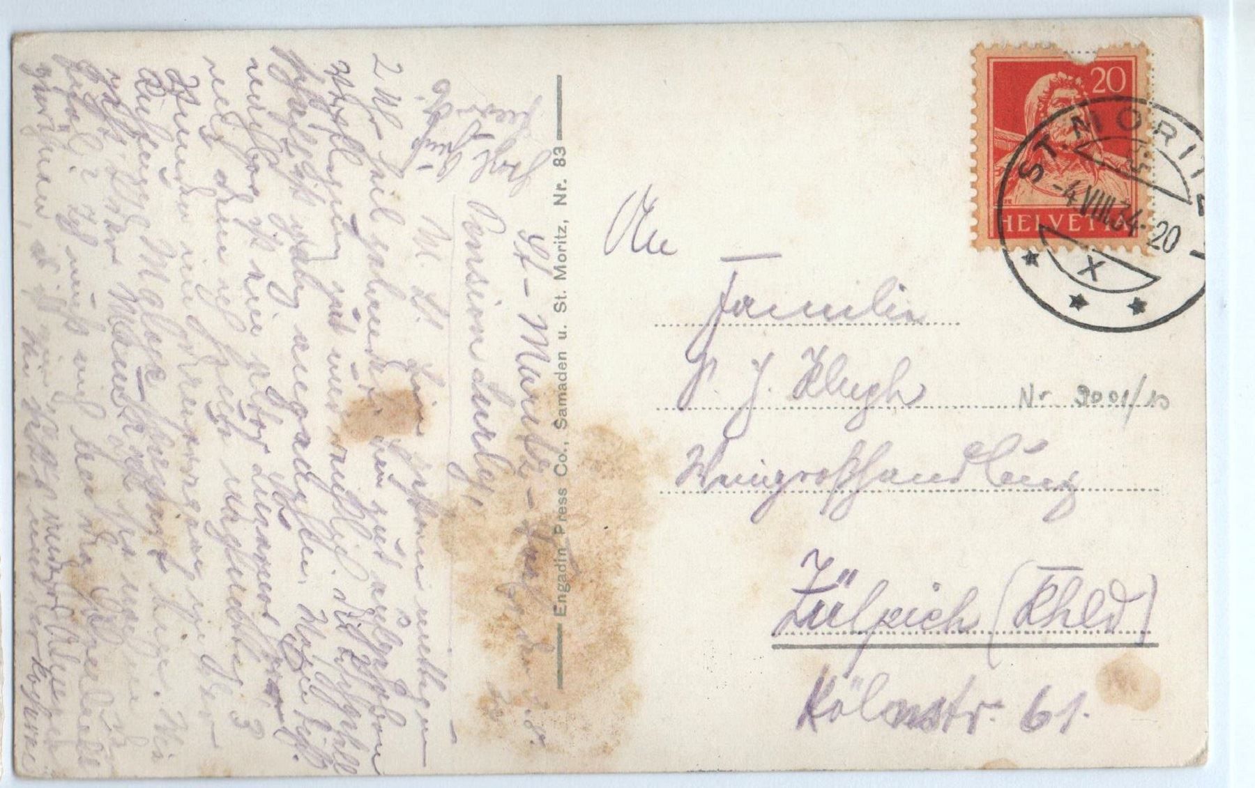 Cartes postales: ST. MORITZ-DORF und Bad – D'occasion à Jona par philajona 1