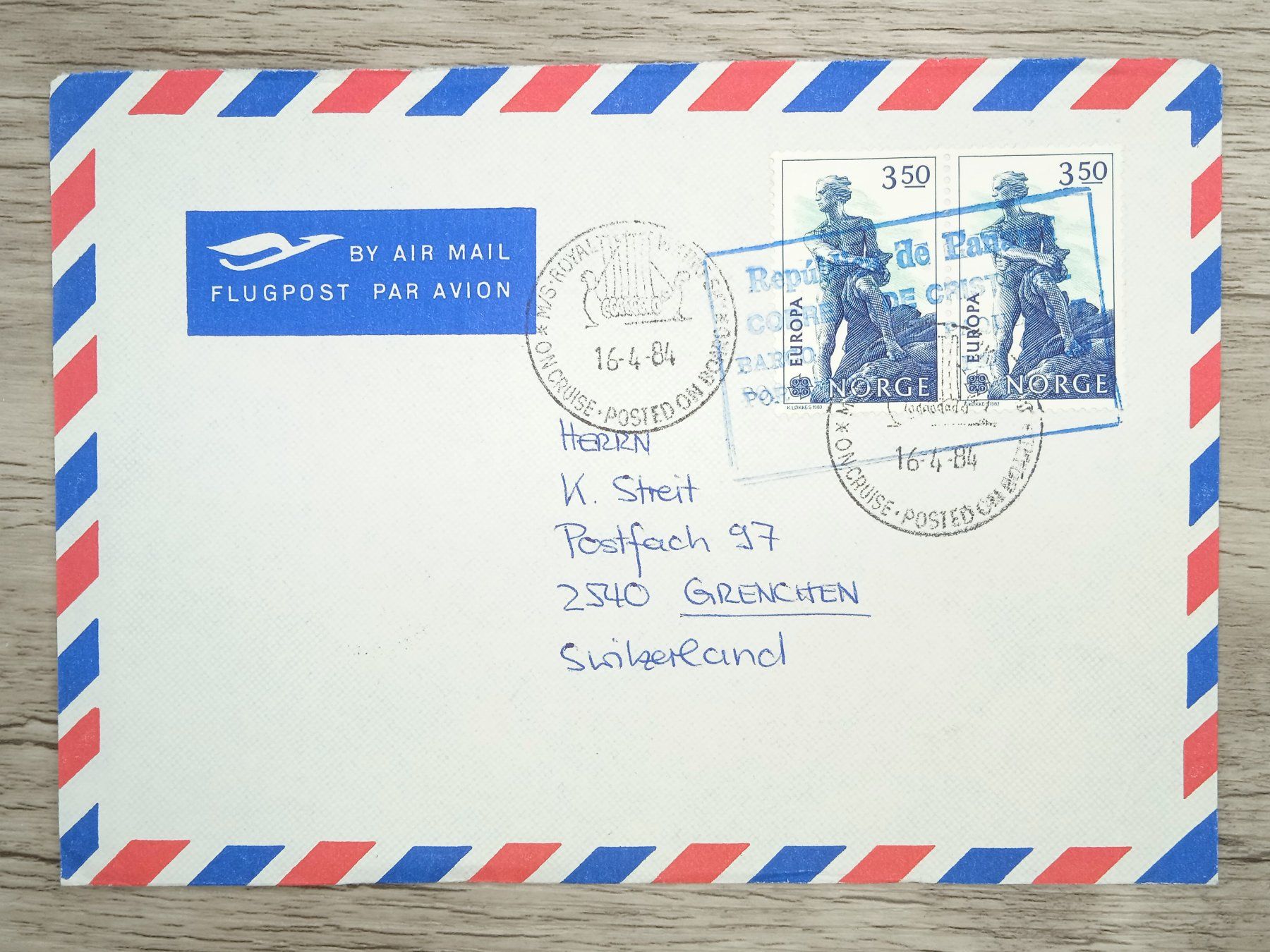Tutti i francobolli: TR70 Enveloppe + Timbre Norvege 1984 – Usato da Cousset venduto da Patrick_Collections