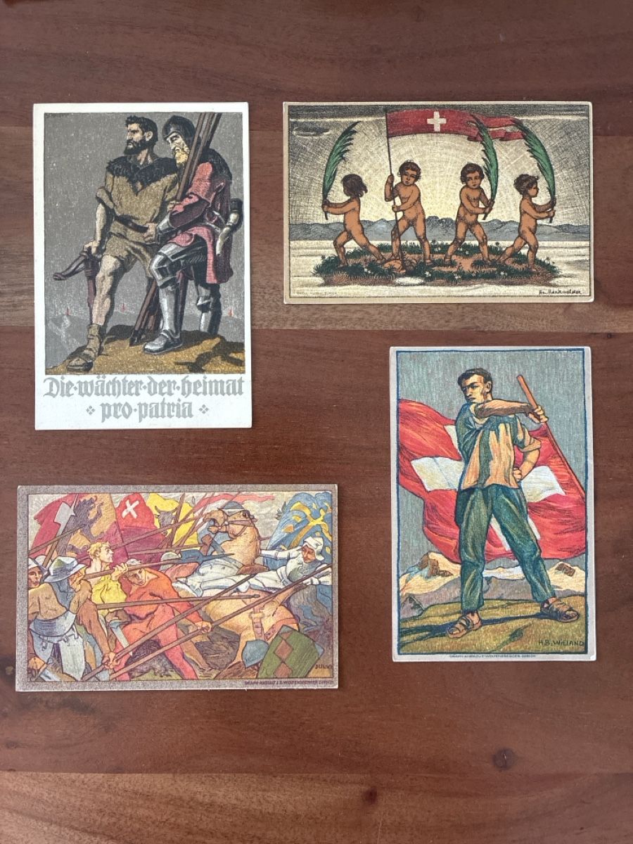 Cartoline postali: 7 Ansichtskarten Schweiz Bundesfeier A – Usato da Oftringen venduto da Cla.vD.74