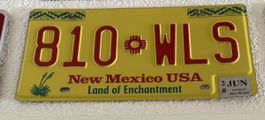 Original USA Nummernschild New Mexico 810 WLS 2000