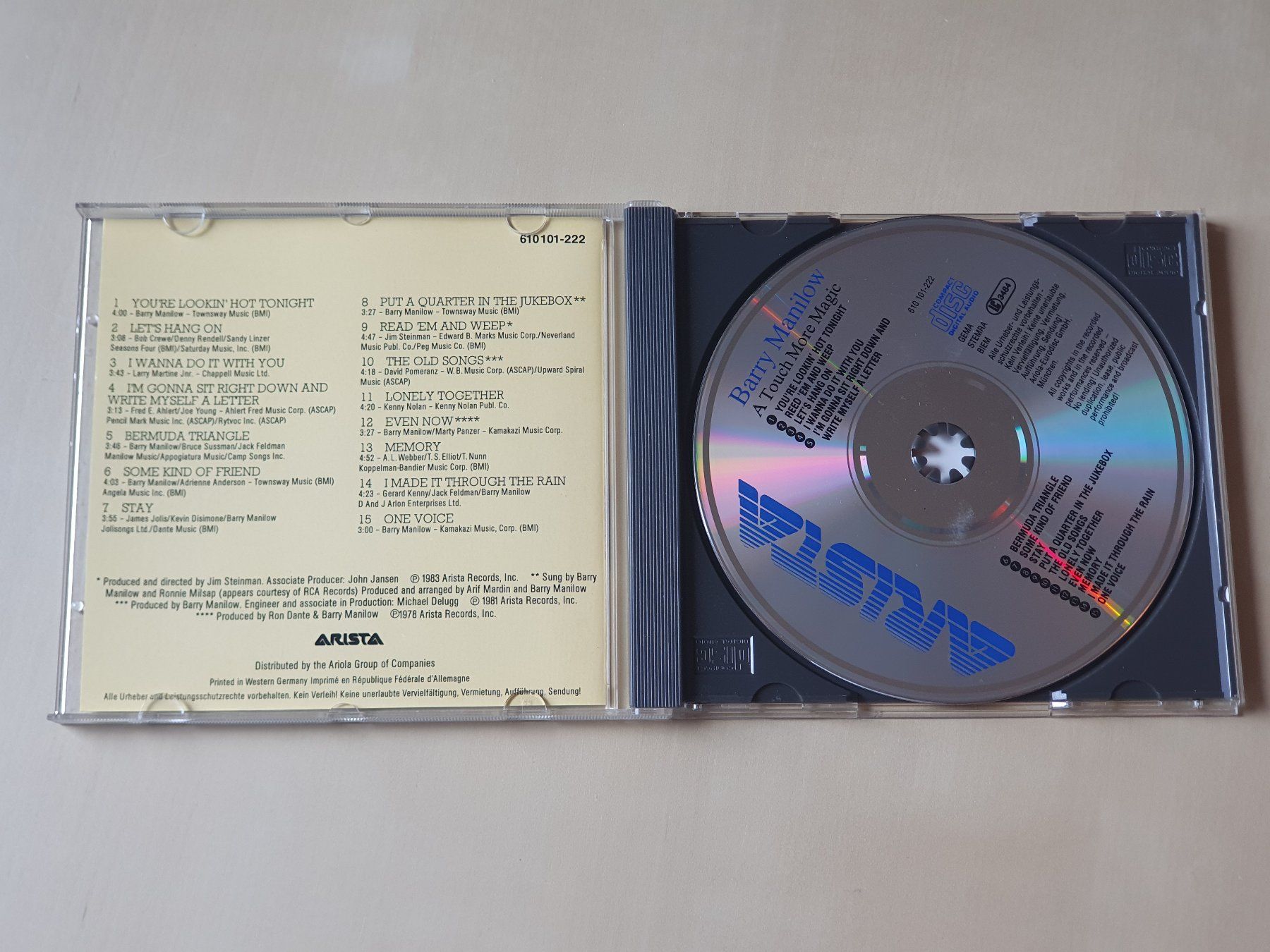 CD: Barry Manilow a touch more magic – Usato da Stansstad venduto da collectorsshop 2