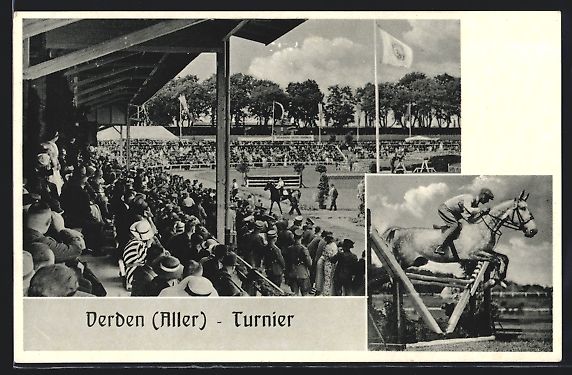 Cartoline postali: Verden / Aller, Pferde-Turnier, Tribüne – Usato da Berlin venduto da bartko-reher