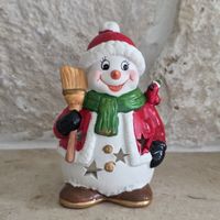 Schneemann Teelichthalter Keramik
