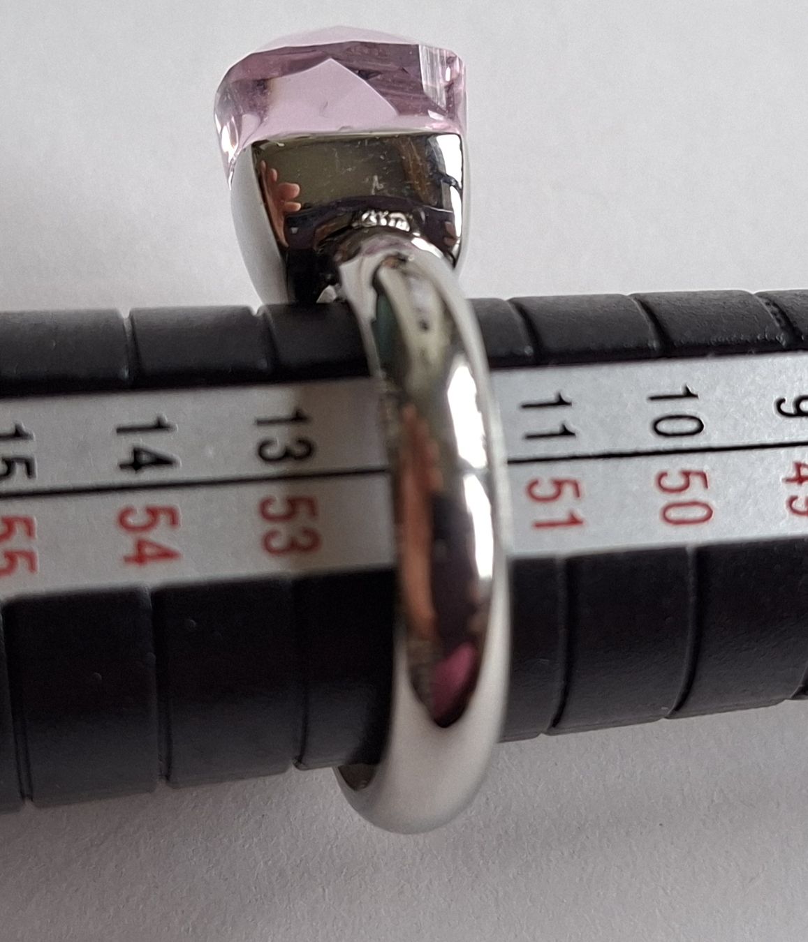 Anelli: Ring Edelstahl rosa Stein Nudo Schliff Gr. 52 – Usato da Barzheim venduto da spitz01 2