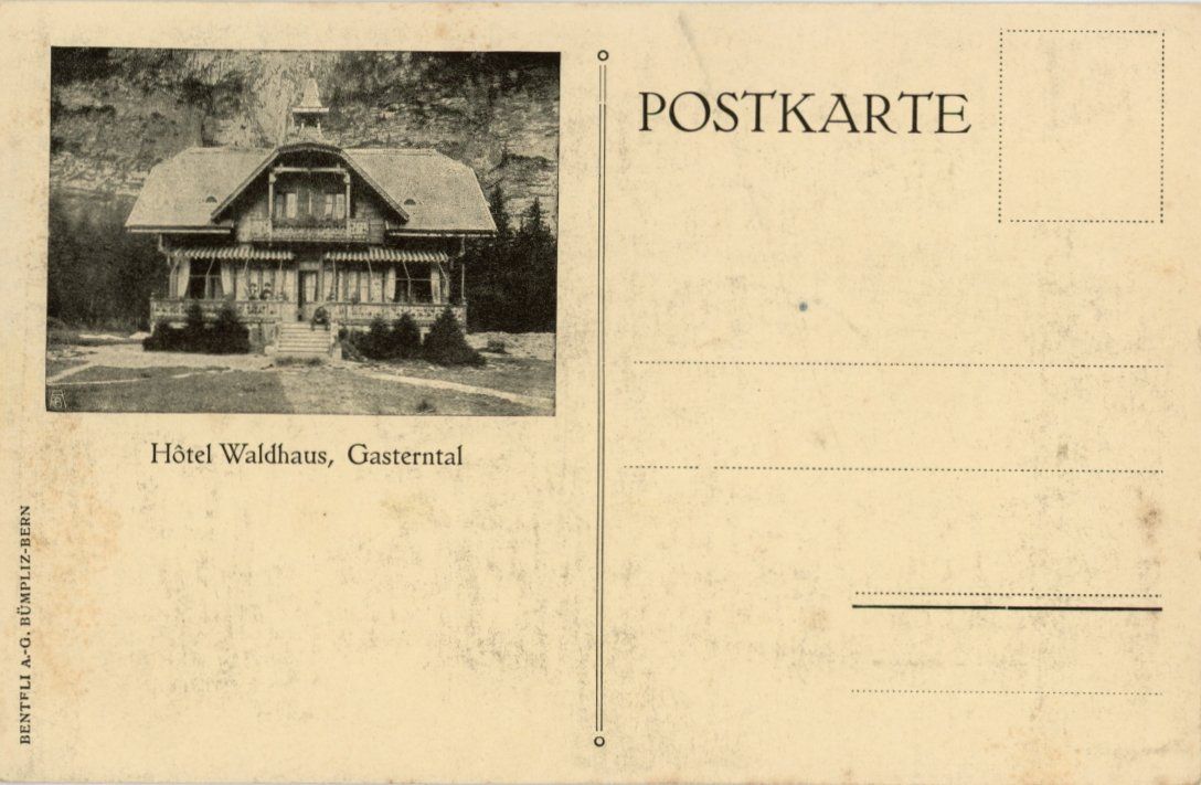 Cartoline postali: Gastertal   BE  -   Hôtel Waldhaus – Usato da Brig venduto da Valcards54 1