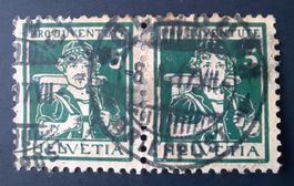 3-7-3 Timbres Pro Juventute oblitérés. 1915. Réf.J5