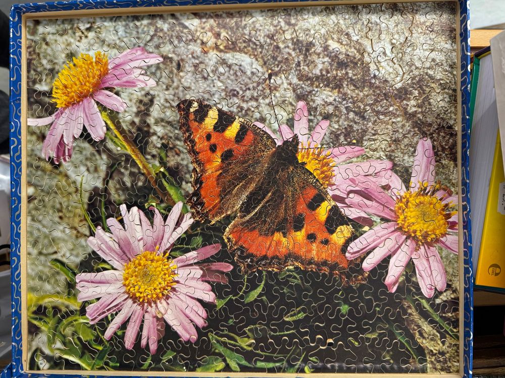 PICKFORU 1000 Teile Hundepuzzle - Vintage Wildblumen Mit Schmetterling & Biene, 70x50 Cm
