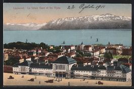 Lausanne, La future Gare et les Alpes, B