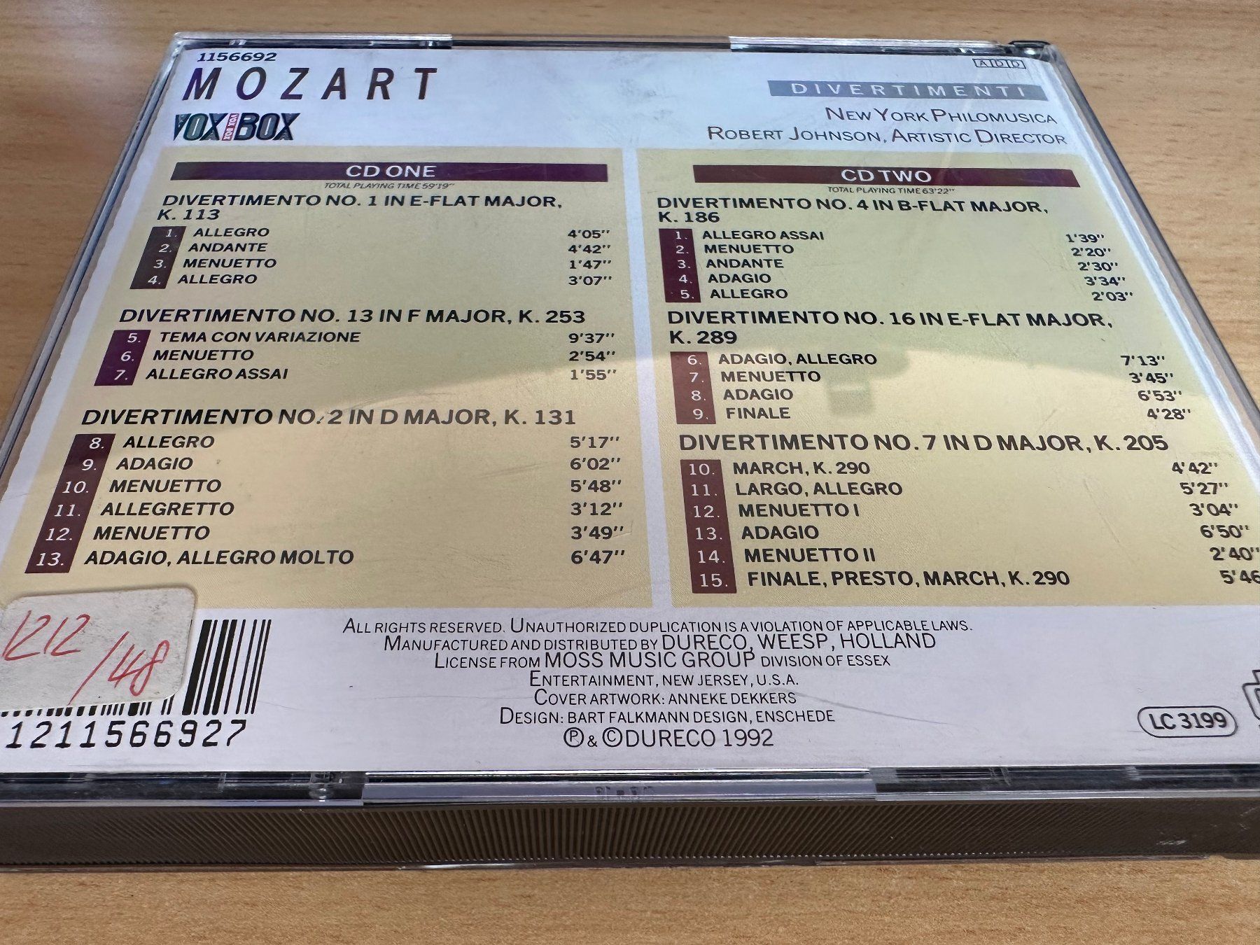 CDs: Mozart - Divertimenti Vol. 1 - 2 CD – Gebraucht aus Rikon im Tösstal von Alpenmutz 1