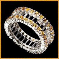 Gelber Saphir 925 Silberring