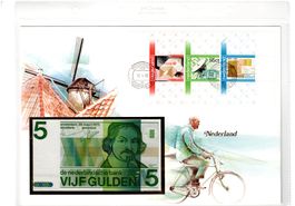 Nederland_Banknotenbrief mit ungefalteter Banknote von 1973