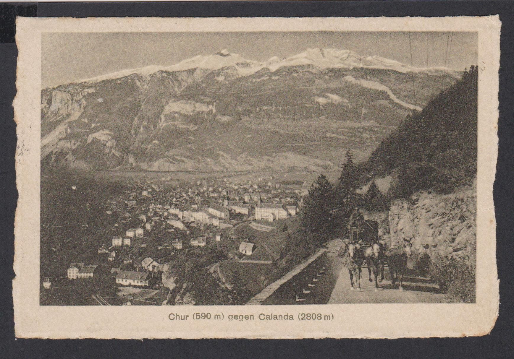 Cartoline postali: Chur   :   2 alte Ansichtskarten Pferd + Kutsche - Kaserne – Usato da Vitznau venduto da Ropaku 1