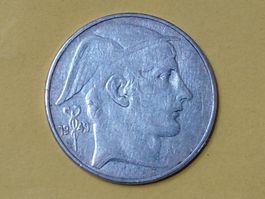 Belgien 20 Francs "Merkur" 1949 Silber