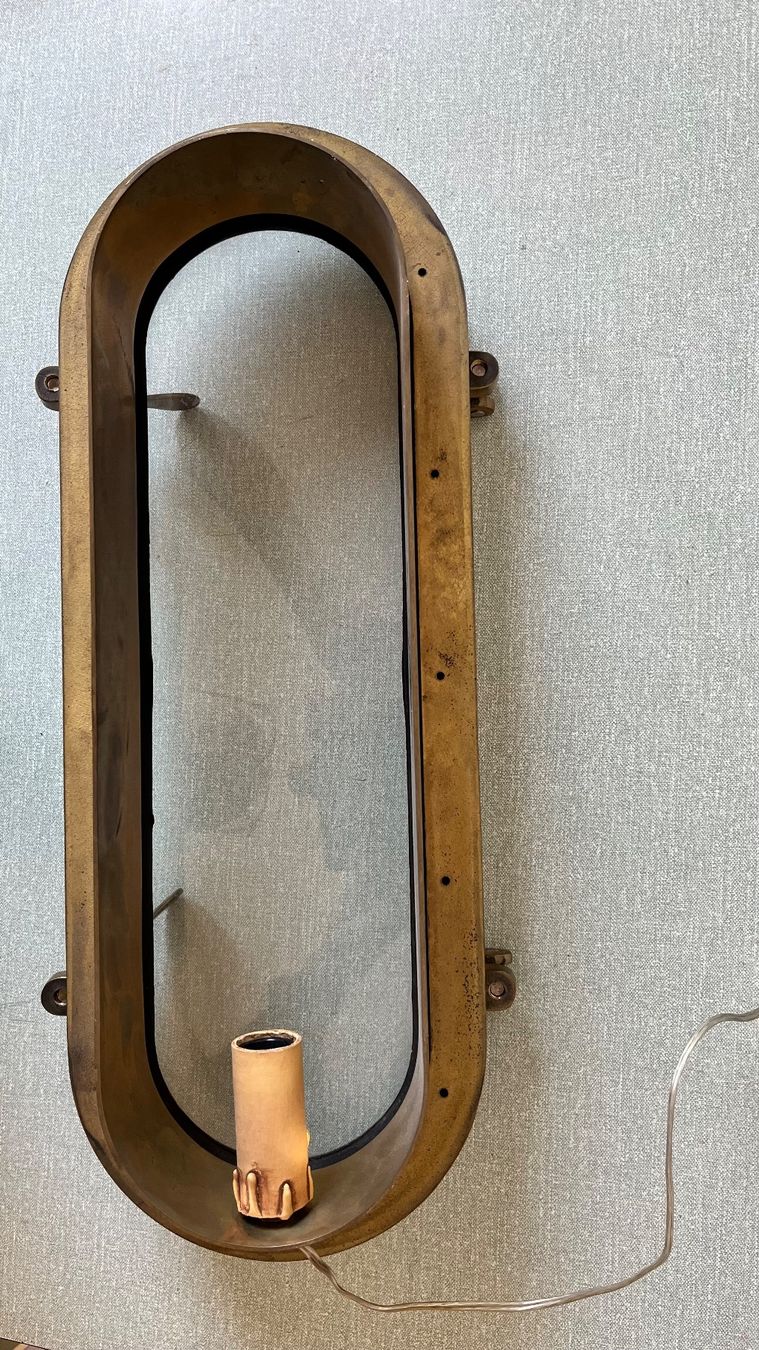 Lampade: Ovale Messing Lampe Schiffsluke / Bullauge – Usato da Pfeffingen venduto da Gascard 6