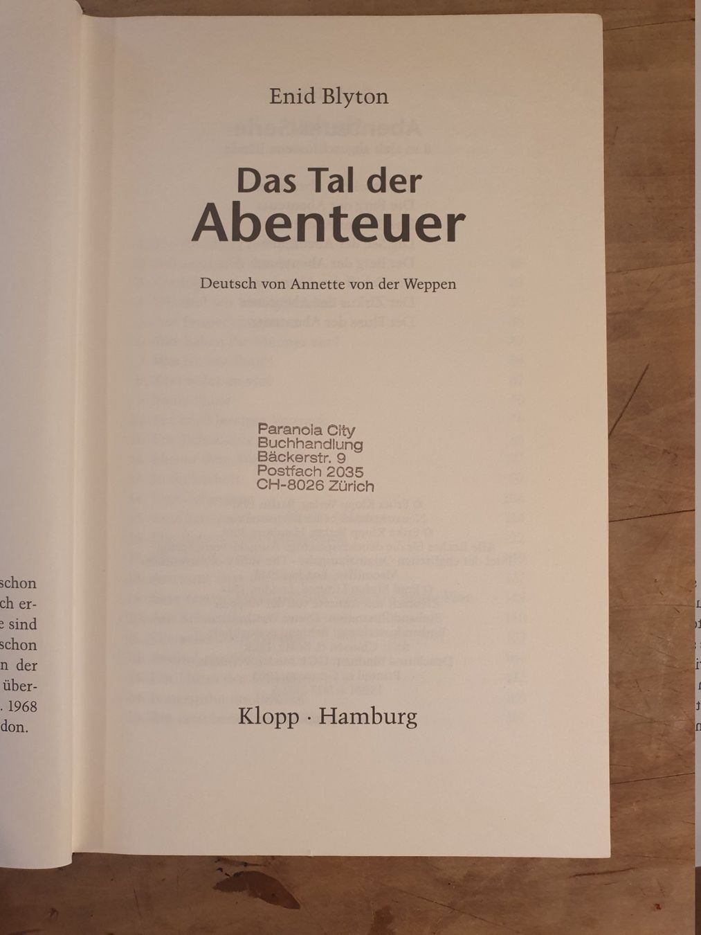 Libri: Das Tal der Abenteuer Enid Blyton Klopp – Usato da Zürich venduto da loosebone 1