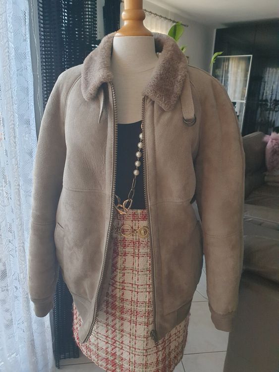 Veste blouson beige en mouton retourné Kaufen auf Ricardo