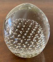 Briefbeschwerer Paperweight Glas mit Luftblasen