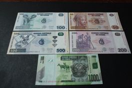 Congo UNC Serie 2022 inclus 1000 francs