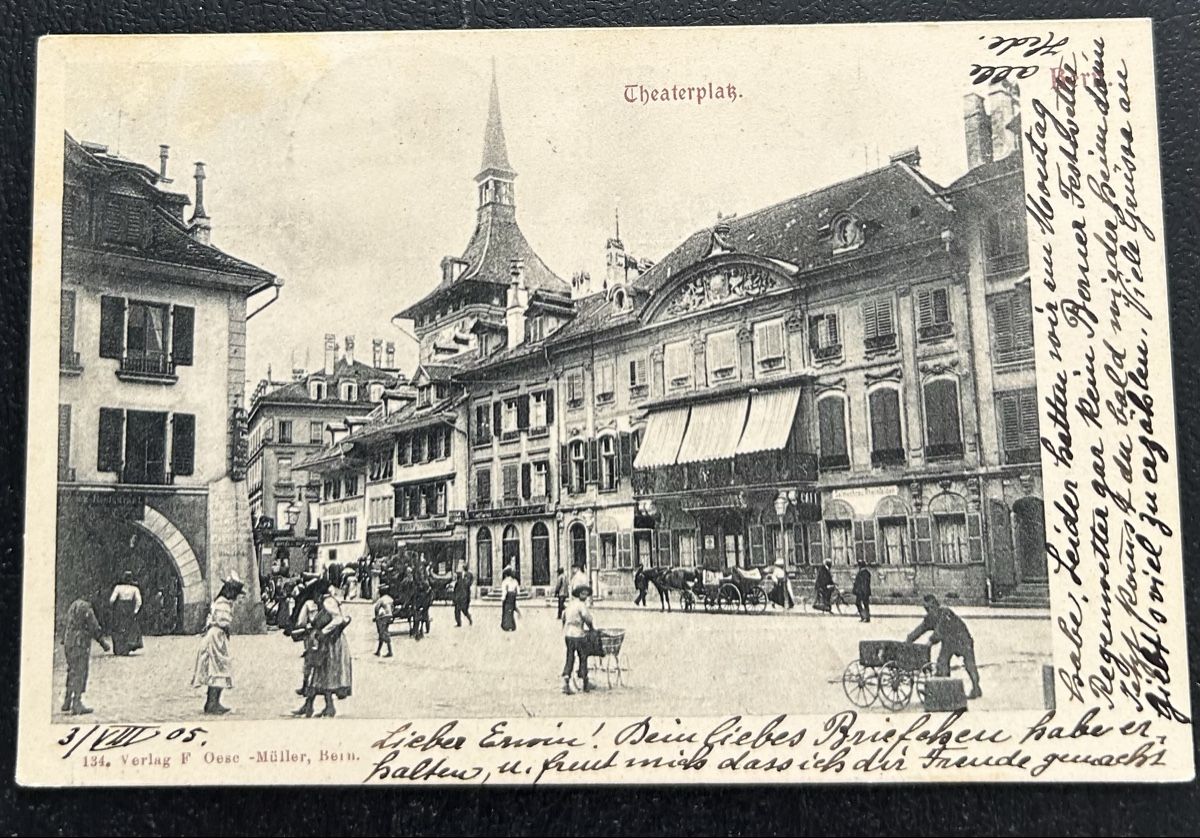 Ansichtskarten: Bern Theaterplatz 1905 – Gebraucht aus Horw von Tellbub