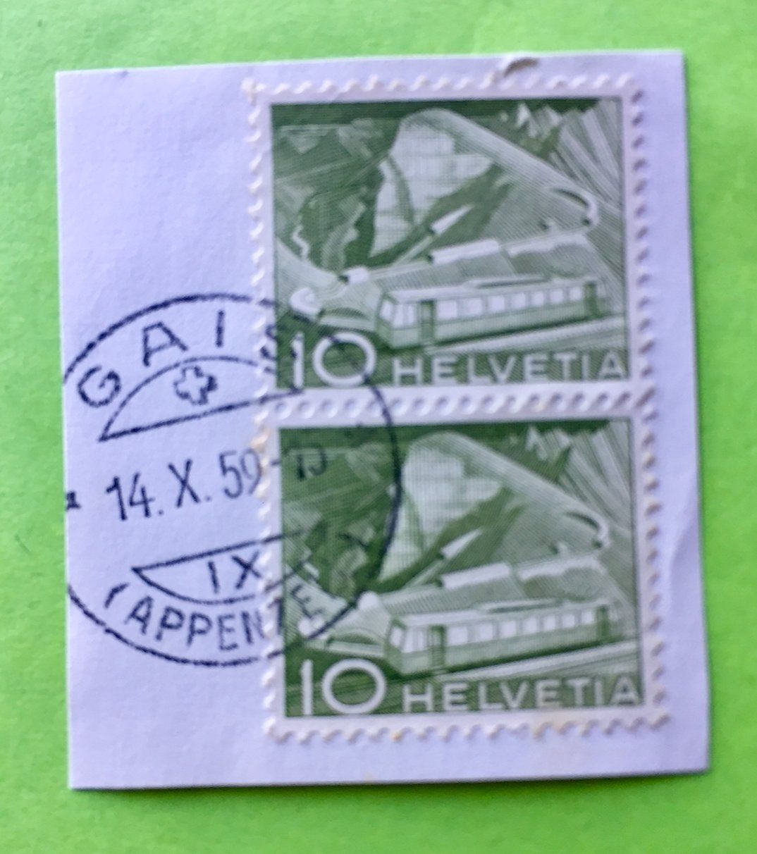 Tutti i francobolli: Nr.299 Technik und Landschaft 1949 mit Stempelt Gais – Usato da Aarau venduto da Billa007