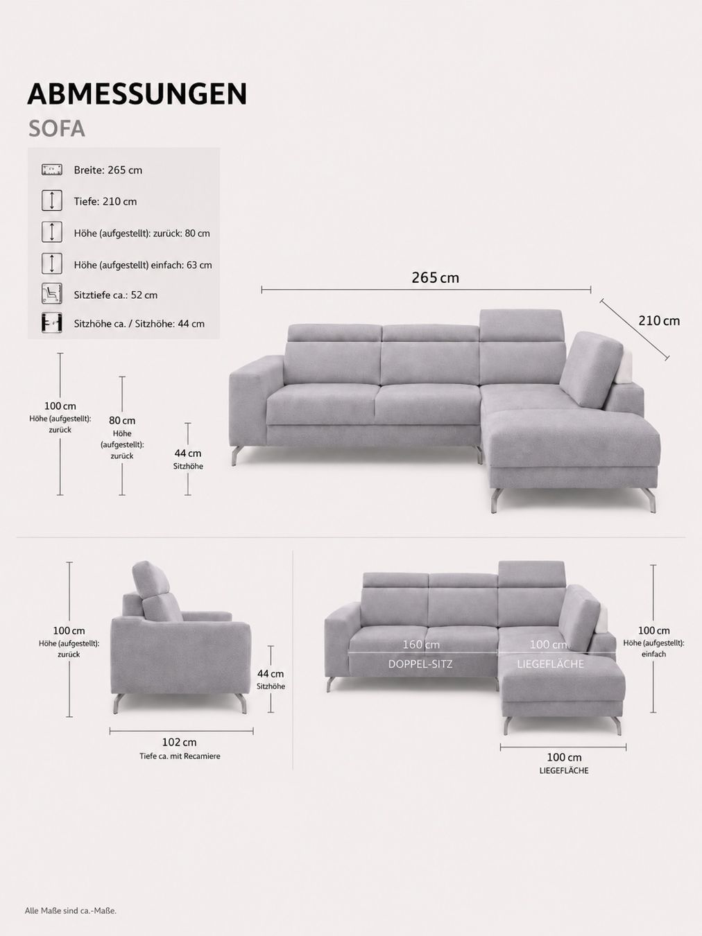 Divani: XOOON Ecksofa  Fr.2600 Sofa Longchair hellgrau Top Zustand – Usato da Rotkreuz venduto da beltraum 9