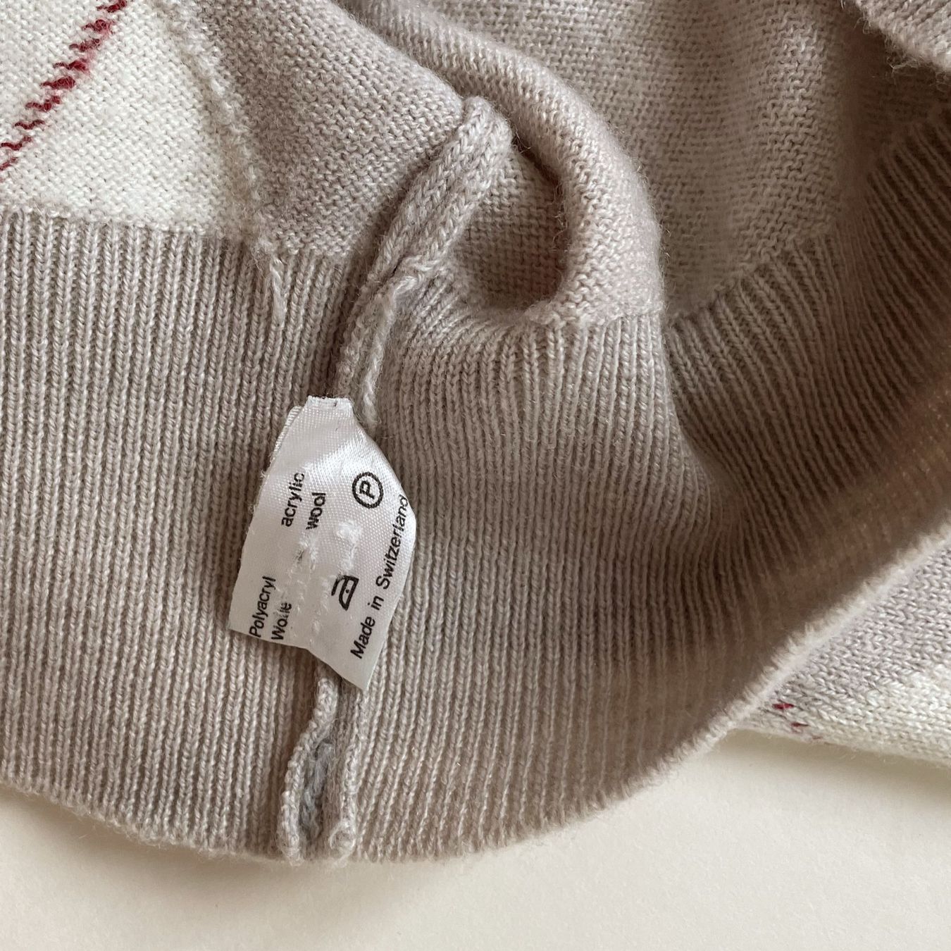 Gilet & Giacche: Pullunder Debardeur all genders beige Argyle-Muster 1980s – Usato da Brüttisellen venduto da Buxus 2