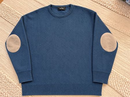 Allude Herren Cashmere Pulli mit Patches Gr M Blau