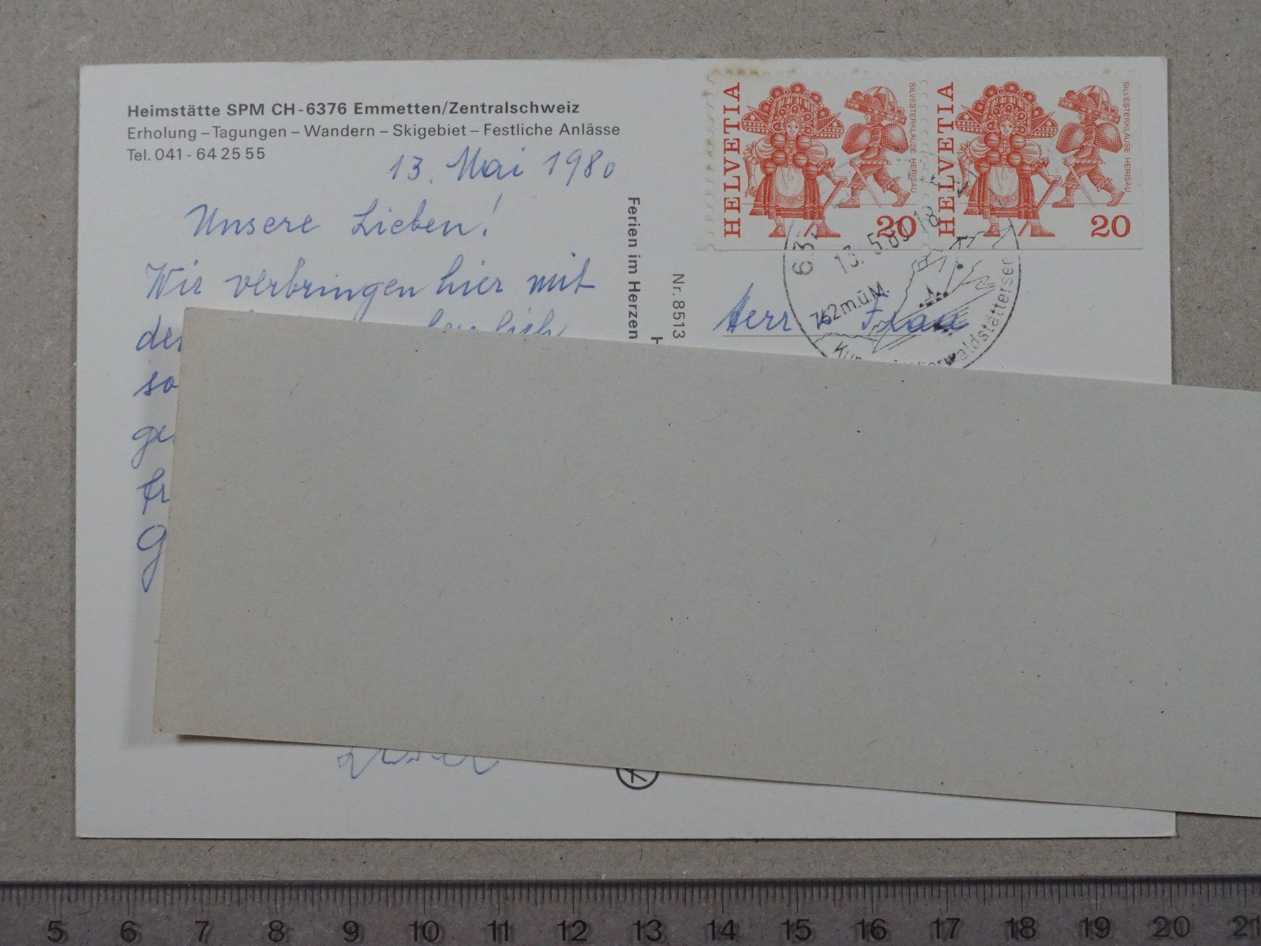 Cartoline postali: Emmetten, Heimstätte SPM, 1980 – Usato da Lenzburg venduto da fh1 1