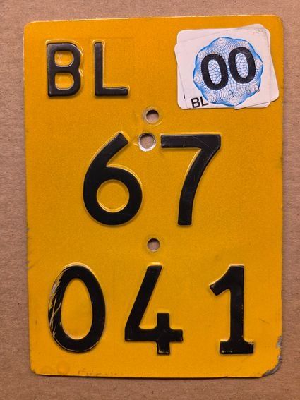 Sachs Ecriteaux: Velonummer BL 2000 gelb Mofanummer Plaque Mofa – D'occasion à Schenkon par Uhu007