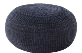 Kuscheliger Strick Pouf, Dunkelblau, Ideal für den Winter!