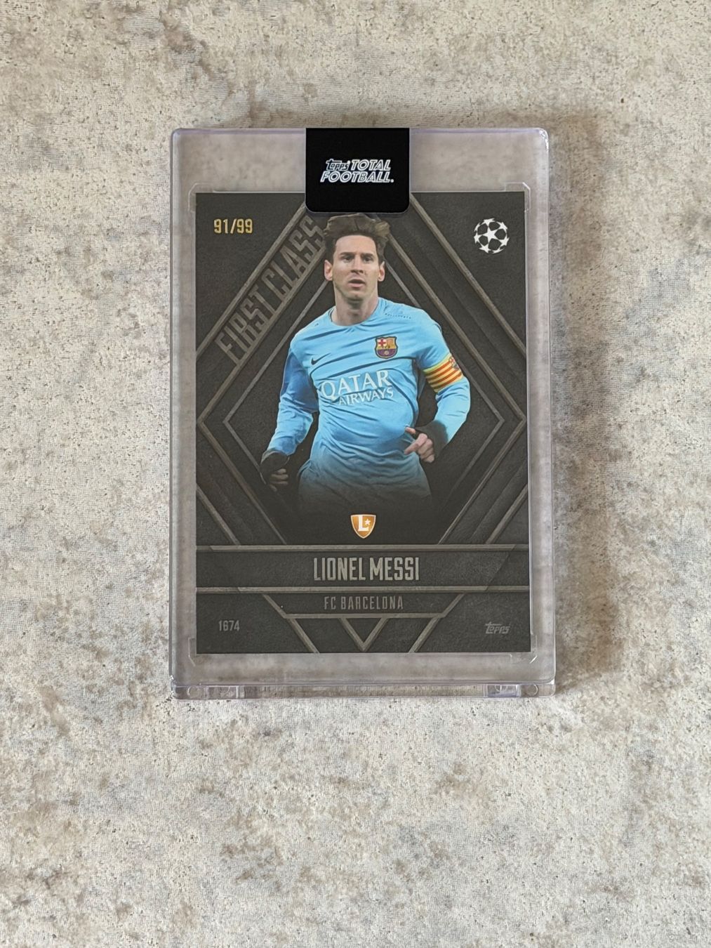 Topps Carte collezionabili: Lionel Messi 91/99 - Topps TTF First Class – Nuovo e nell'imballaggio originale da Kaiseraugst venduto da 420n