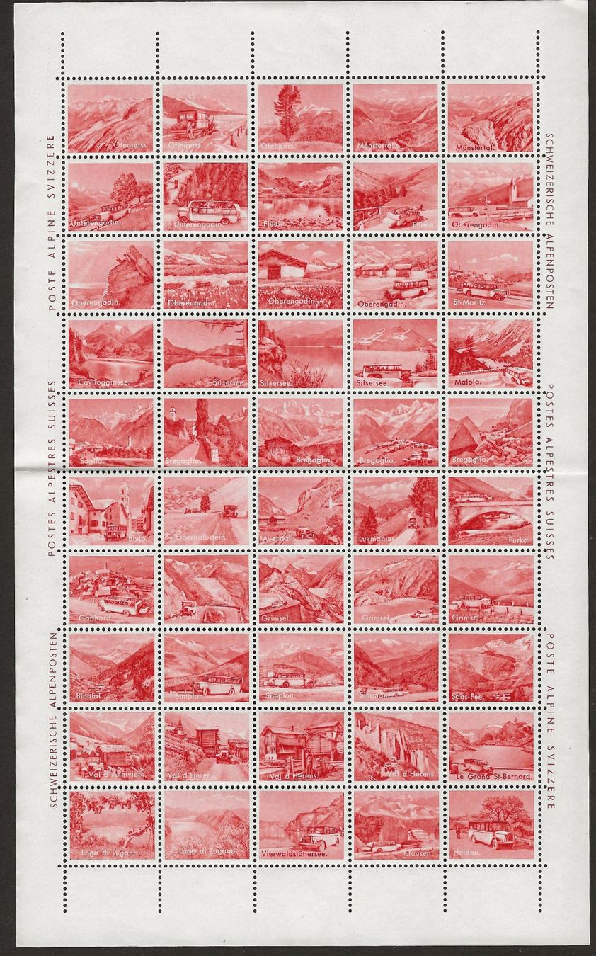Alle Briefmarken: Schweizerische Alpenposten Postauto Bogen Münstertal Simplon – Neu (gemäss Beschreibung) aus Müswangen von buyin