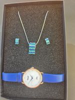 Schmuckset blau fein mit Uhr