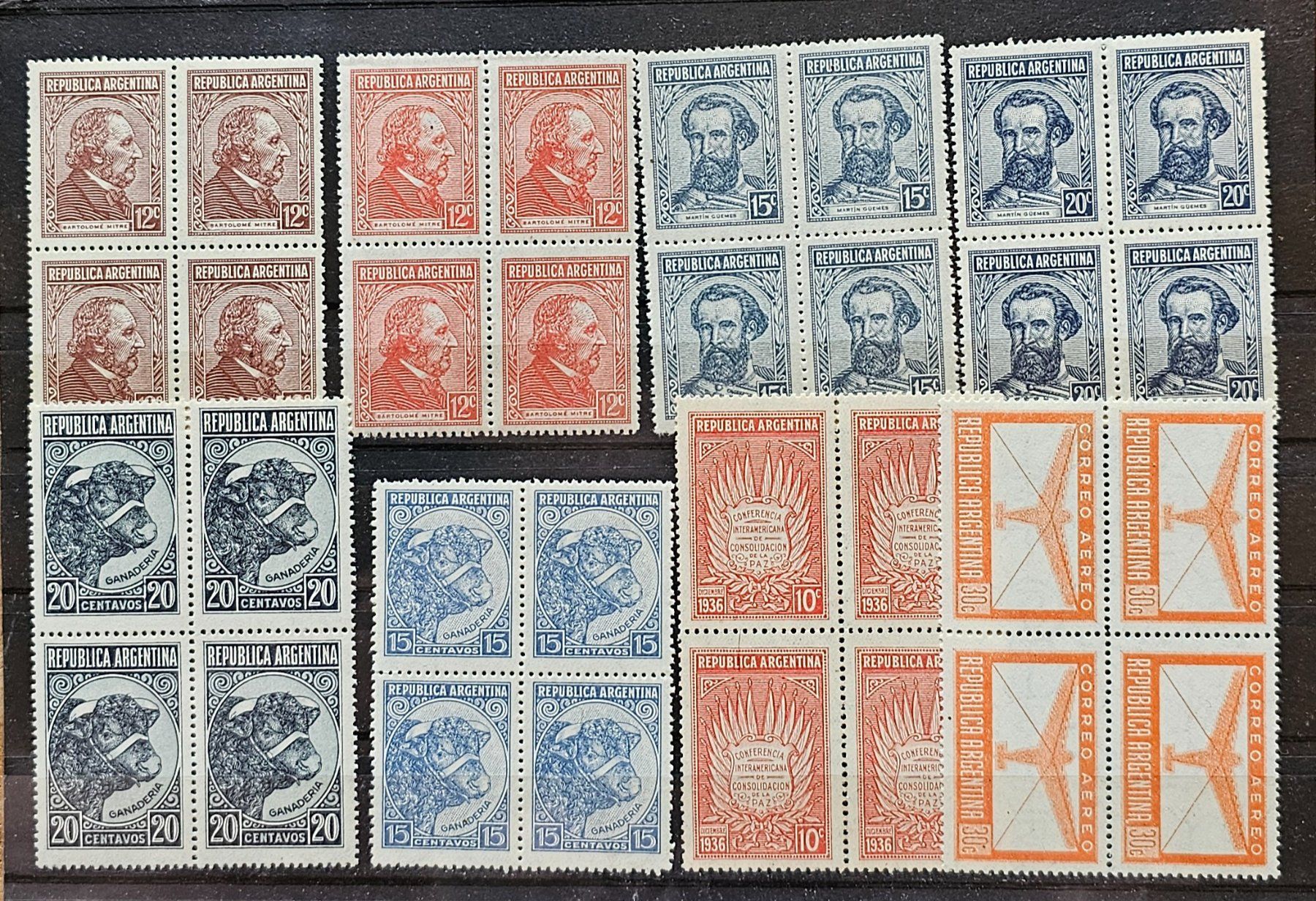 Tutti i francobolli: ARGENTINIEN - alte 4er -Bl. ** – Nuovo (secondo la descrizione) da Les Valettes venduto da Nuba1