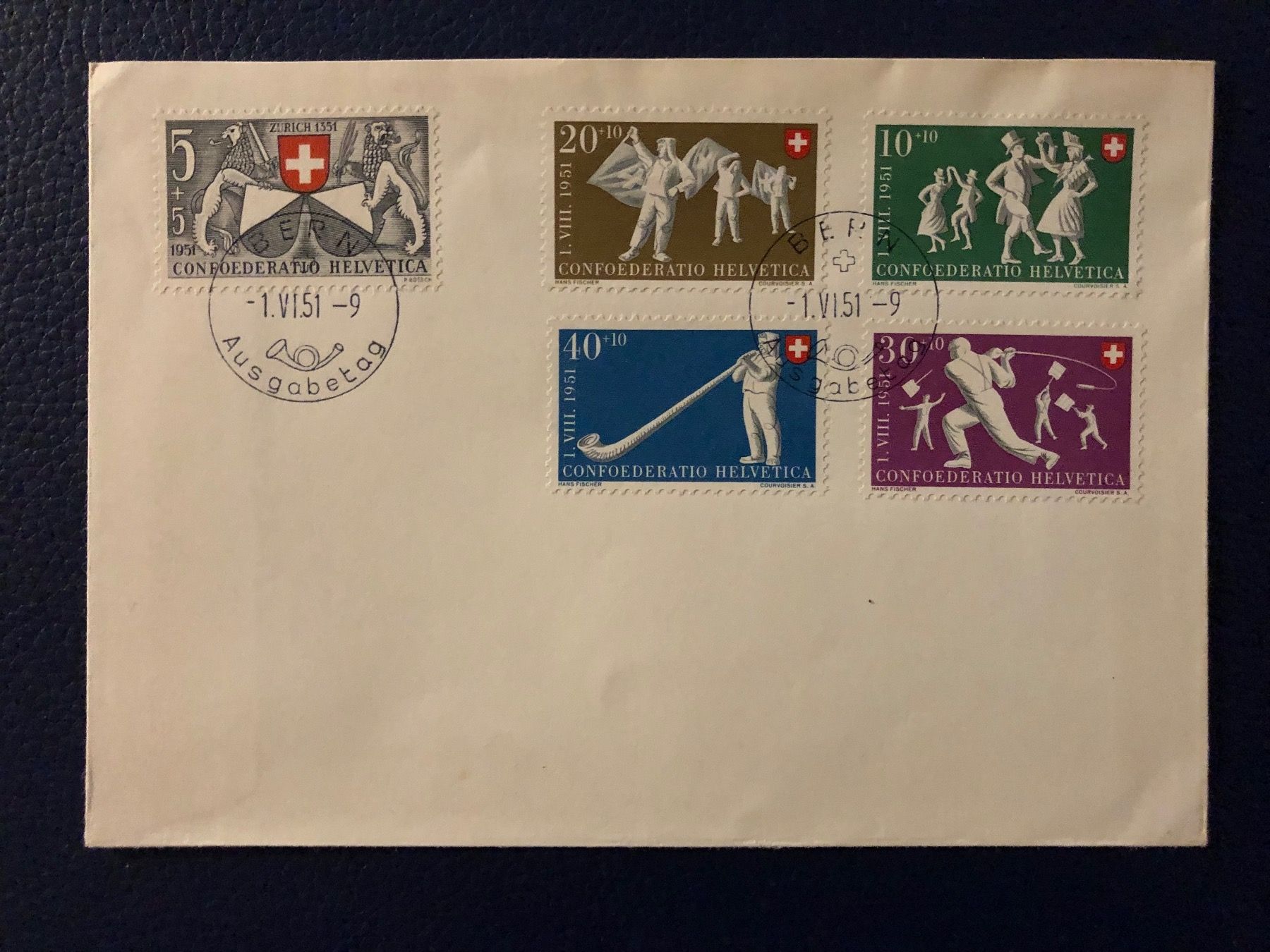 Tutti i francobolli: FDC Pro Patria 1951 ohne Adresse deutsch – Usato da Fieschertal venduto da REZELL
