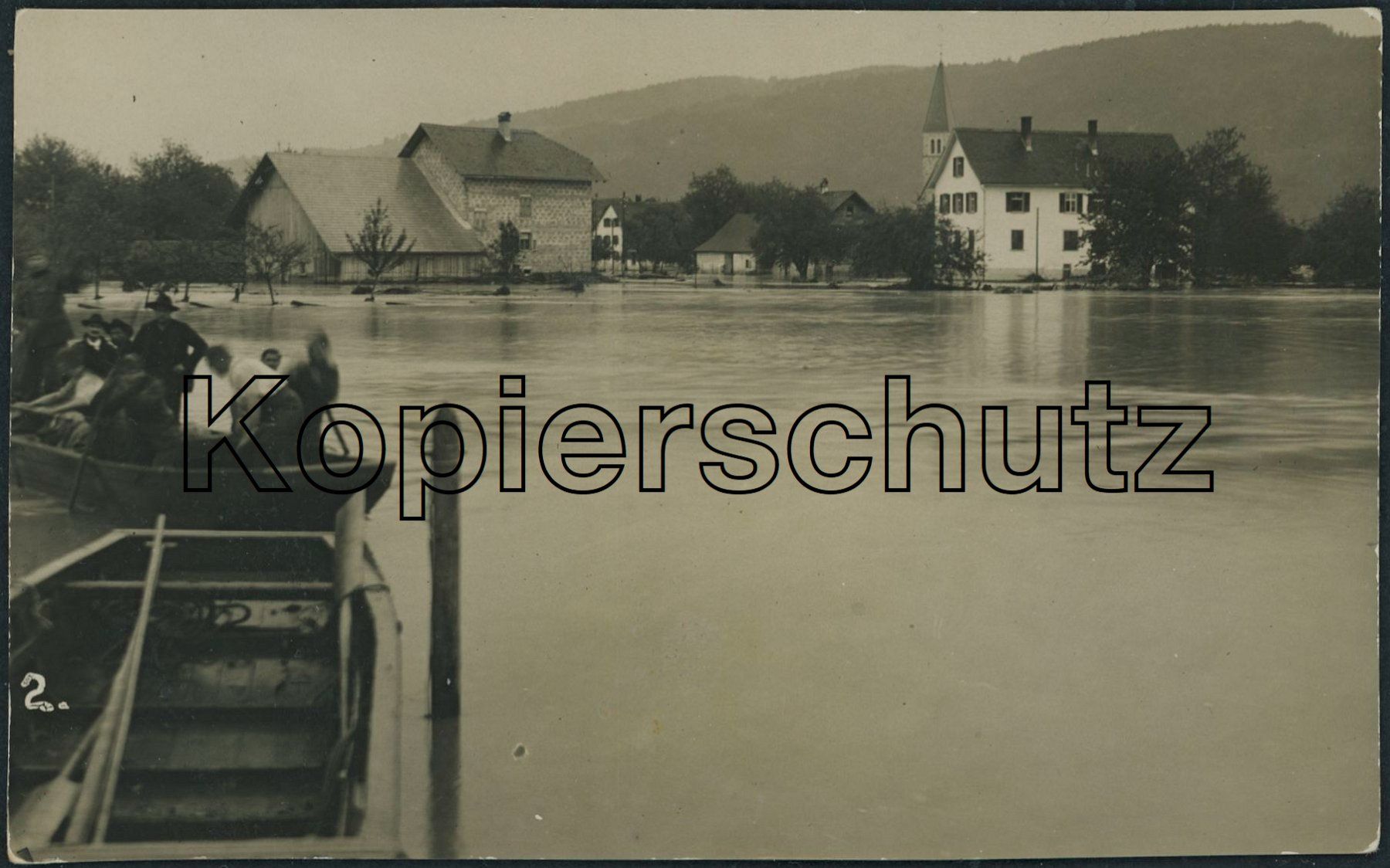 Ansichtskarten: FL Schaan - Hochwasser - Katastrophe – Neu (gemäss Beschreibung) aus Schindellegi von masutka7