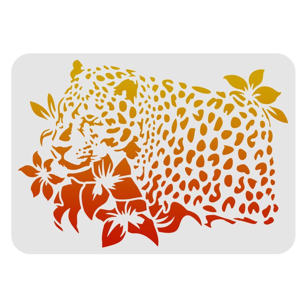 Schablonen: Kunststoff Schablone zum Malen "Leopard" 297x210mm – Neu (gemäss Beschreibung) aus Rüegsau von Tausendfreund