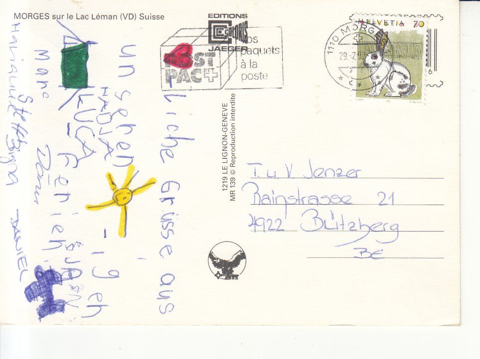 Cartoline postali: Morges 1993 – Usato da Bürglen TG venduto da StampGraf 1