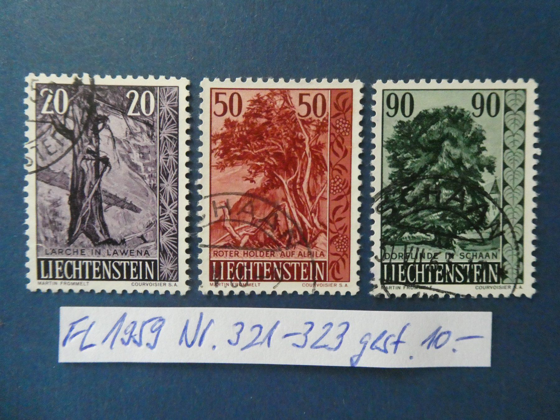 Tutti i francobolli: FL 1959 Nr. 321-323 gestempelt – Usato da Lausen venduto da Herbamare01