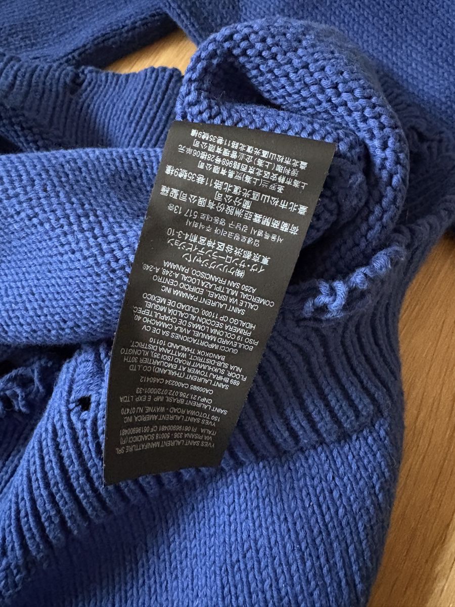Saint Laurent Maglioni & Felpe: SAINT LAURENT STRICKPULLOVER BLAU GR. M – Usato da Luzern venduto da poe_5fml 4