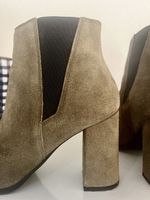 Wildleder Ankle Boots Stiefeletten olivgrün 38
