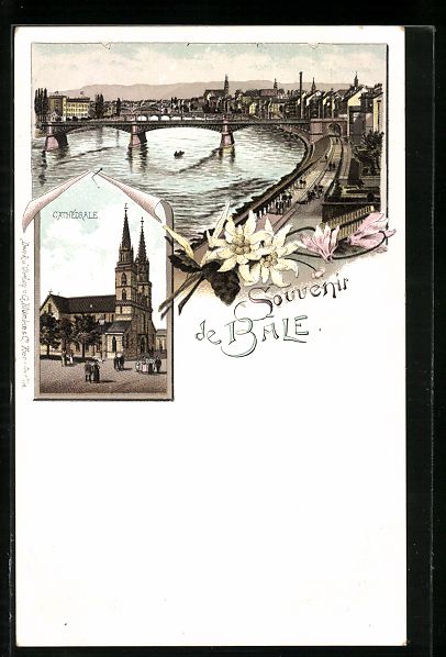 Cartoline postali: Litho Basel, Cathedrale, Promenade an de – Usato da Berlin venduto da bartko-reher