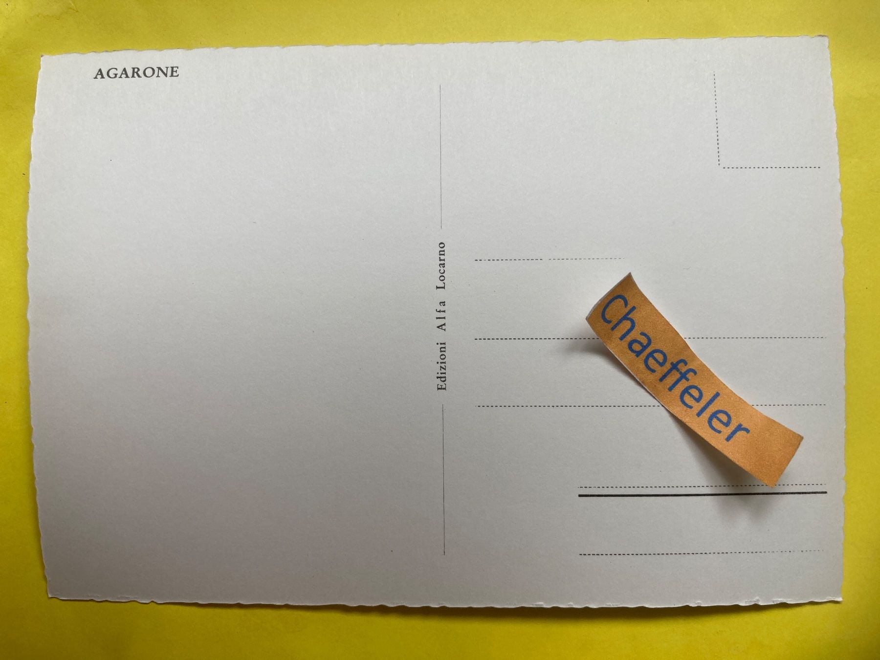 Cartoline postali: AGARONE - Ristorante  della Posta – Usato da Zürich venduto da Chaeffeler 1