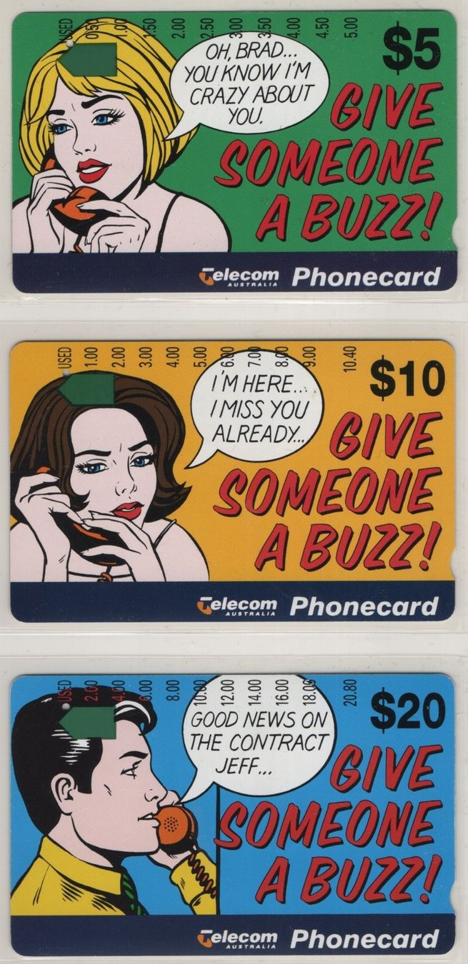 Telefon- & Taxkarten: 3er Set Comic Telefonkarten aus AUSTRALIEN – Gebraucht aus Eglisau von Chperfins