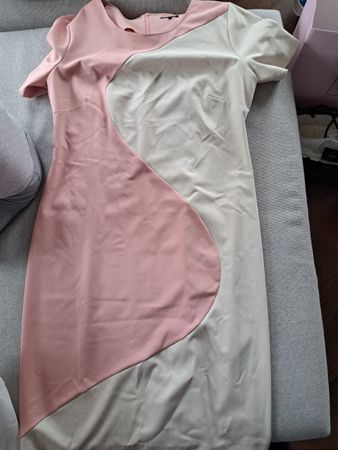 Jones Kleid Grösse 40 Rosé Weiss Elegant 