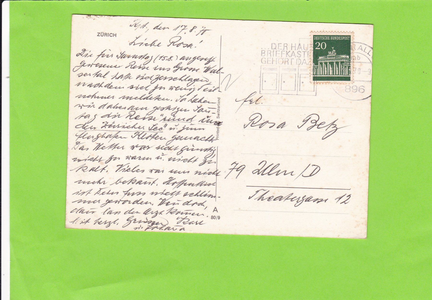 Cartes postales: Zürich – D'occasion à St. Peterzell par neckertal 1