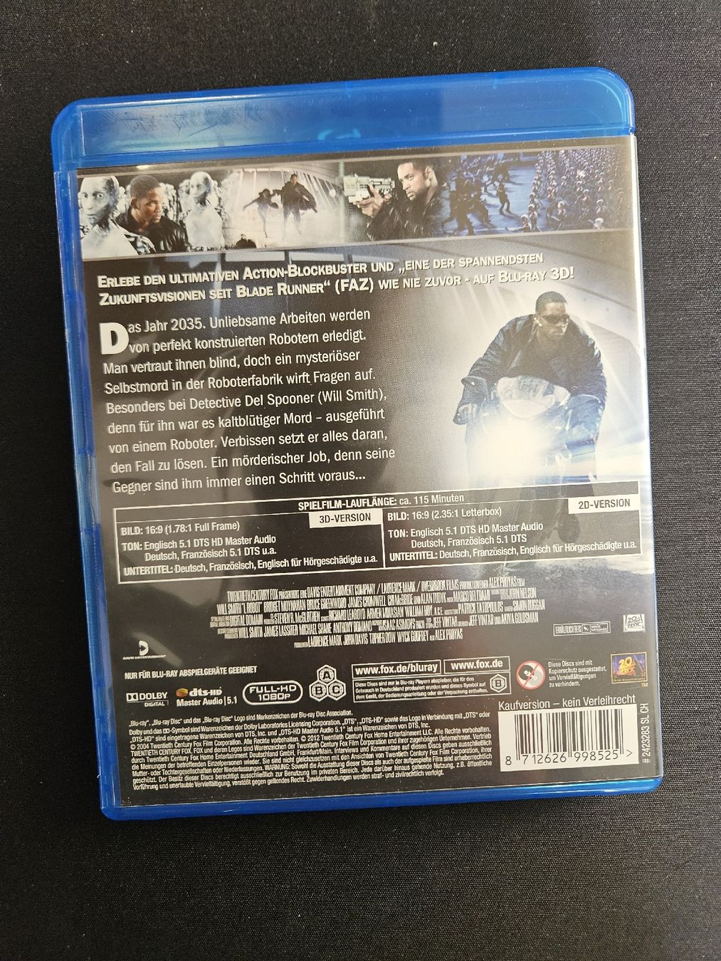 Tutti i DVDs: I, Robot 3D Blu-ray – Usato da Lenzburg venduto da fischerus 1