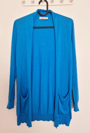 Kaschmir/Seide Cardigan in Türkis, Gr. IT40/XS